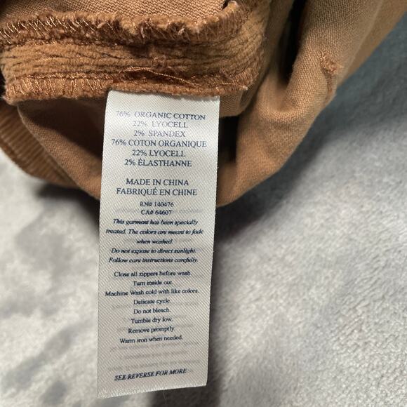 Faherty Pants Womens 27 Brown Stretch Cord Patch Pocket Corduroy Classic - Picture 4 of 9